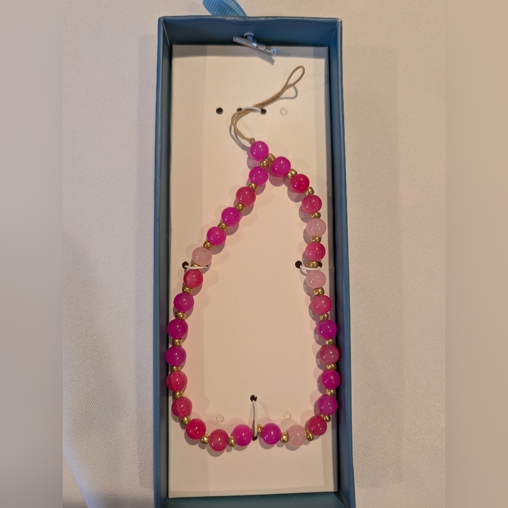 Elegant Pink Beaded Technology Accessory